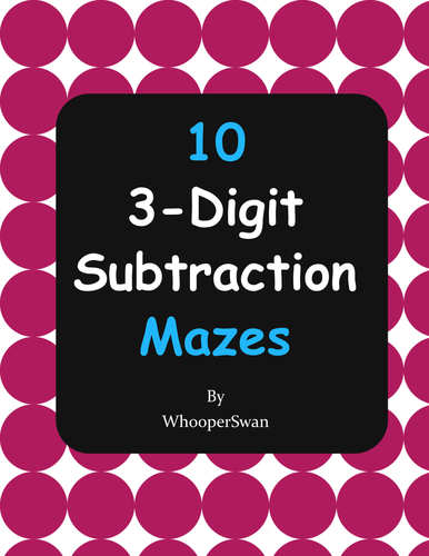 3-Digit Subtraction Maze