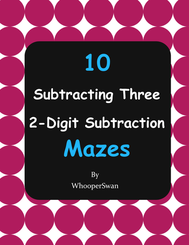 Subtracting Three 2-Digit Subtraction Maze