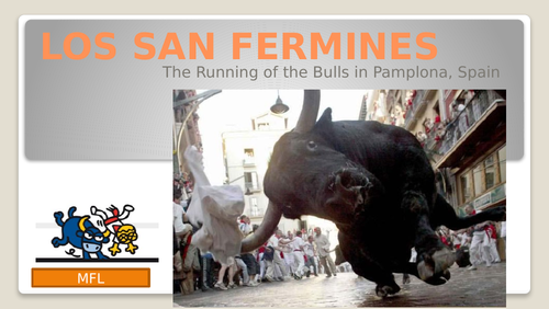 San Fermines. Spanish culture presentation. Running of the bulls.