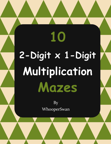 2-Digit By 1-Digit Multiplication Maze