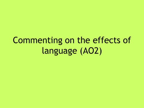 Commenting on the effects of language - AO2