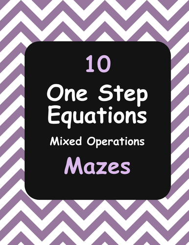 One Step Equations Maze (Mixed Operations) | Teaching Resources