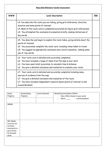 Mapskills assessment for all years