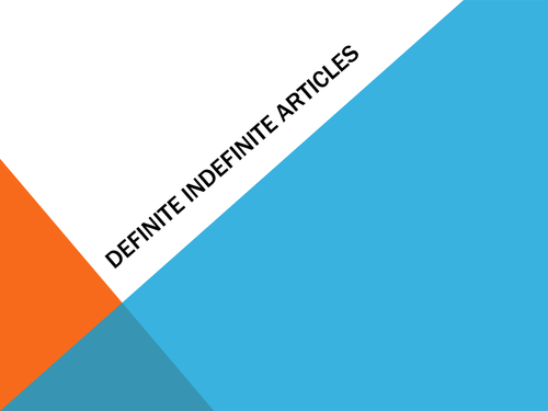 Definite and indefinite articles