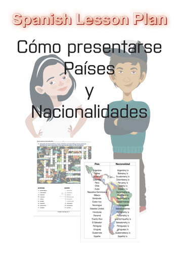 Spanish Lesson Plan: Introducing yourself| Countries|Nationalities