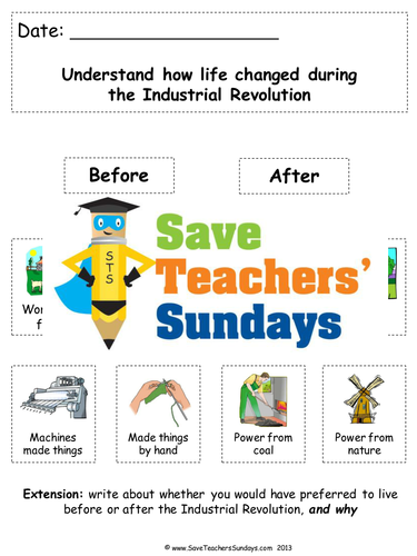 The Industrial Revolution KS1 Lesson Plan and Worksheet | Teaching