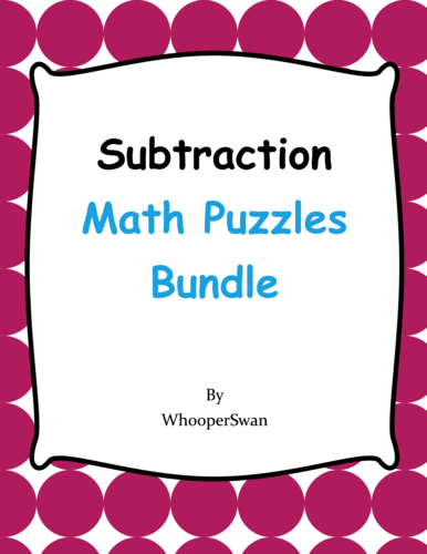 Subtraction Math Puzzles Bundle