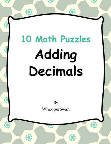 Adding Decimals - Math Puzzles