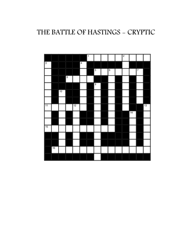 Battle of Hastings Crosswords