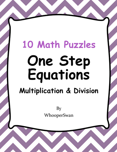 one-step-equations-multiplication-division-math-puzzles-teaching-resources