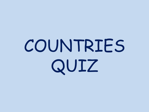 Form time - Guess the country quiz