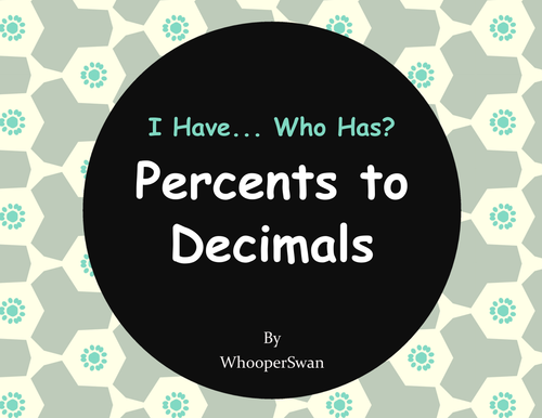 I Have, Who Has - Percents to Decimals