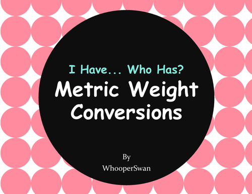 I Have, Who Has - Metric Weight Conversions