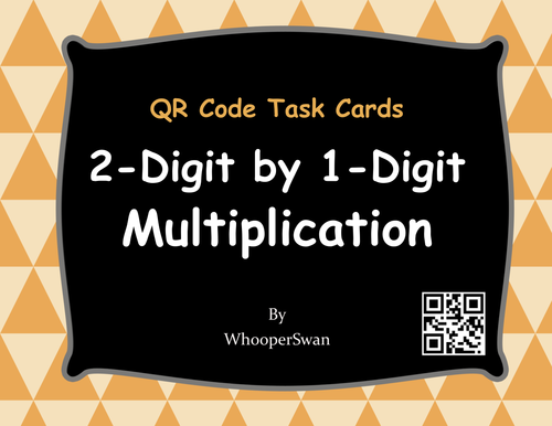 QR Code Task Cards: 2-Digit by 1-Digit Multiplication