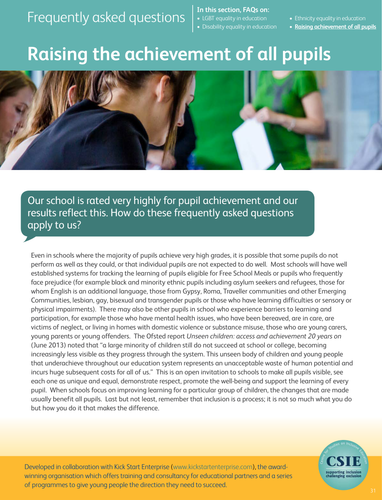 FAQs on raising the achievement of all pupils