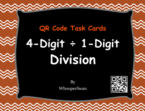 QR Code Task Cards: 4-Digit and 1-Digit Division