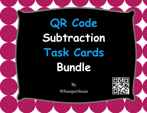 QR Code Subtraction Task Cards Bundle