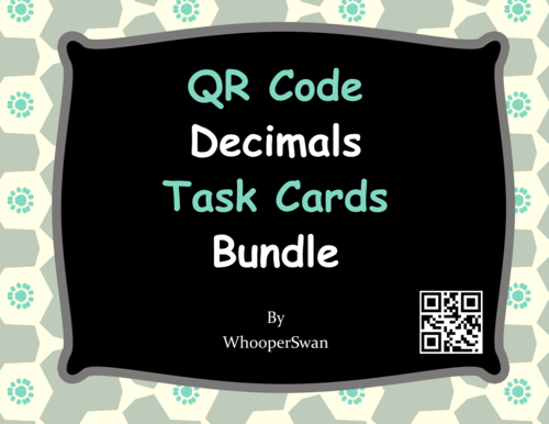 QR Code Decimals Task Cards Bundle