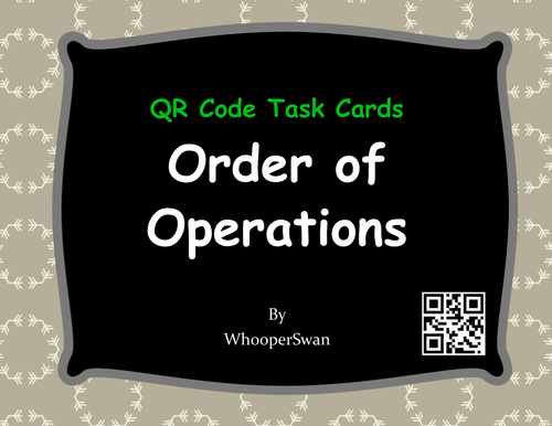 QR Code Task Cards: Order of Operations