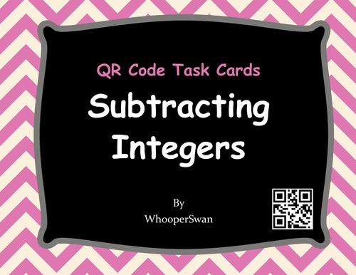 QR Code Task Cards: Subtracting Integers