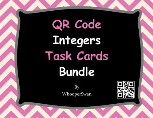 QR Code Integers Task Cards Bundle
