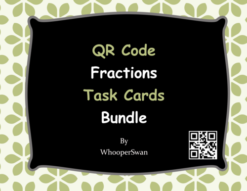 QR Code Fractions Task Cards Bundle
