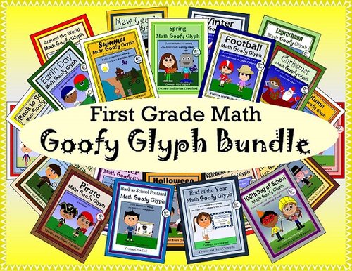 Math Goofy Glyph Bundle - (1st Grade Common Core)