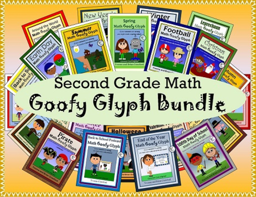 Math Goofy Glyph Bundle - (2nd Grade Common Core)