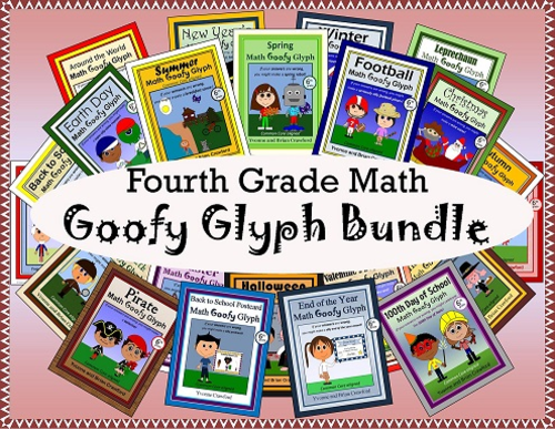 Math Goofy Glyph Bundle - (4th Grade Common Core)
