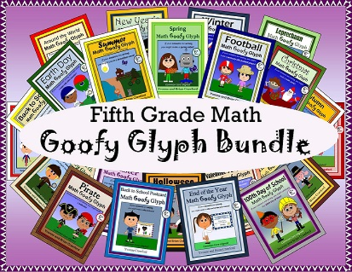 Math Goofy Glyph Bundle - (5th Grade Common Core)