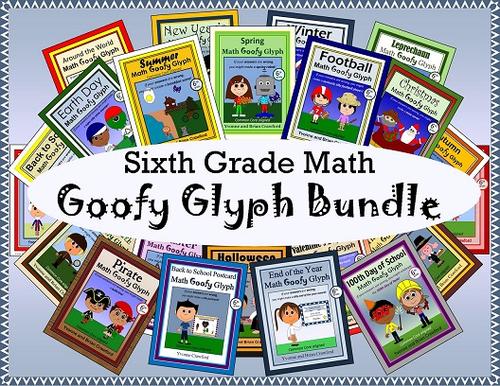 Math Goofy Glyph Bundle - (6th Grade Common Core)