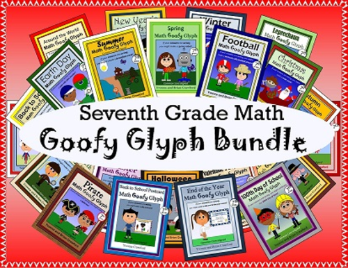 Math Goofy Glyph Bundle - (7th Grade Common Core)