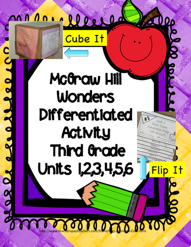 McGraw Hill Wonders 3rd Grade: Units 1,2,3,4,5,6 Differentiated Cubing/Flipbook Activity