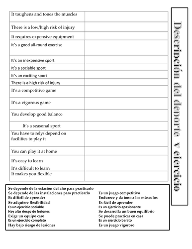 Sport and exercise - translation exercise