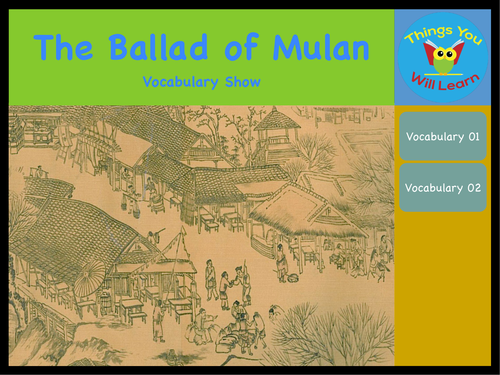 The Ballad of Mulan Vocabulary Show