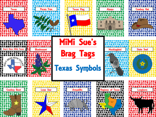 MiMi Sue's Brag Tags (Texas Symbols) 14 Symbols  SWAG