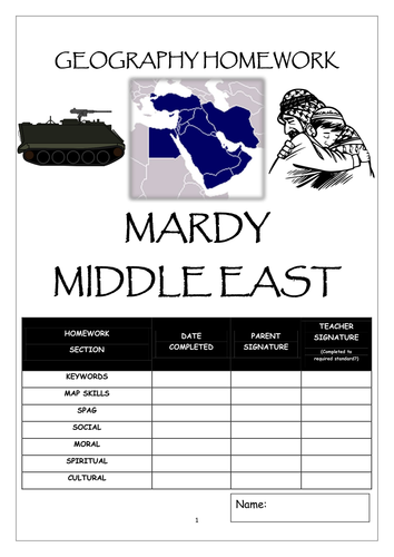 Homework booklet: MARDY MIDDLE EAST