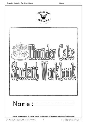 Thunder Cake Student Workbook