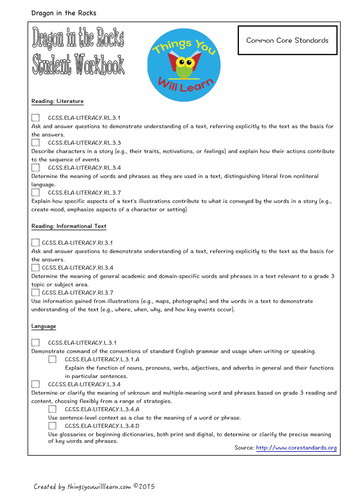 Dragon in the Rocks Student Workbook