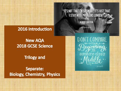 2016 new AQA Science Introduction Trilogy / Separate Sciences: Biology, Chemistry, Physics