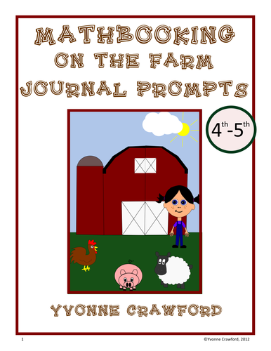 Math Journal Prompts On the Farm (4th and 5th grade)