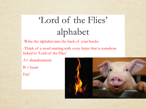 Lesson 5 Chapters 6 to 9 - Lord of the Flies Scheme of Work