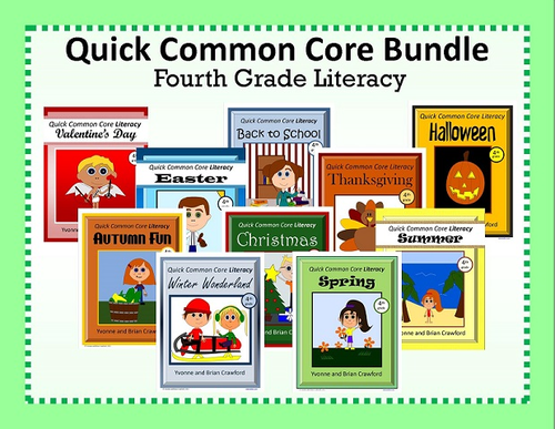 No Prep Common Core Literacy Bundle - The Complete Set (fourth grade)