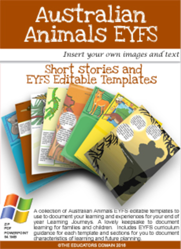 EYFS- Editable Learning Journey Pages- Australian Animals