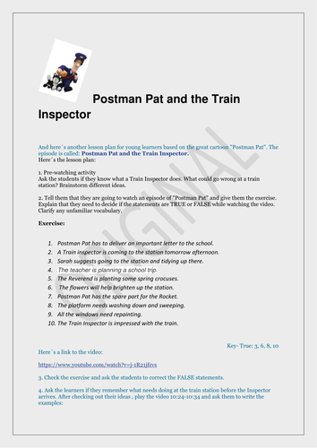 "Postman Pat and the Train Inspector"- a video lesson