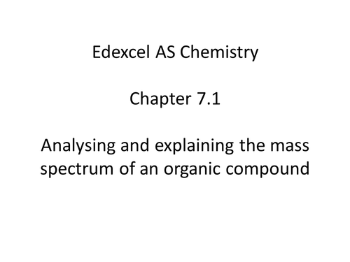 Mass spectrometry for A level Chemistry
