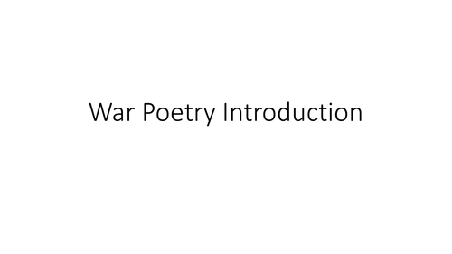War Poetry KS3 Bundle