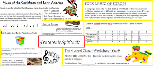 KS2/3 WORLD MUSIC WORKSHEETS