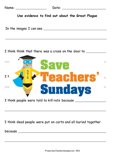 Using Evidence To Find Out About The Great Plague KS1 Lesson Plan and Worksheet