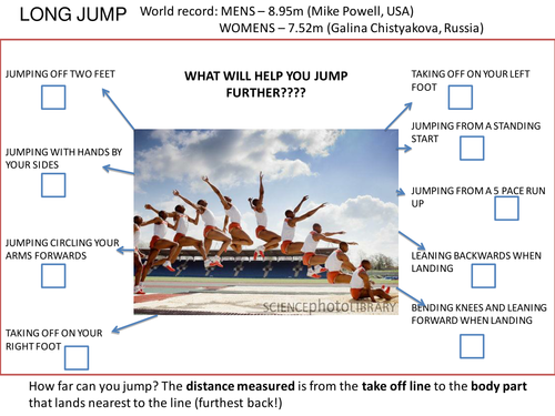 Long Jump Task Sheet